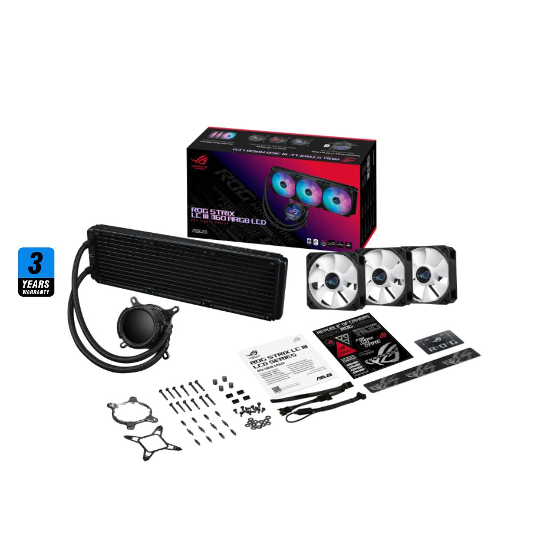 TJM ASUS ROG STRIX LC III 360 ARGB Black, LCD