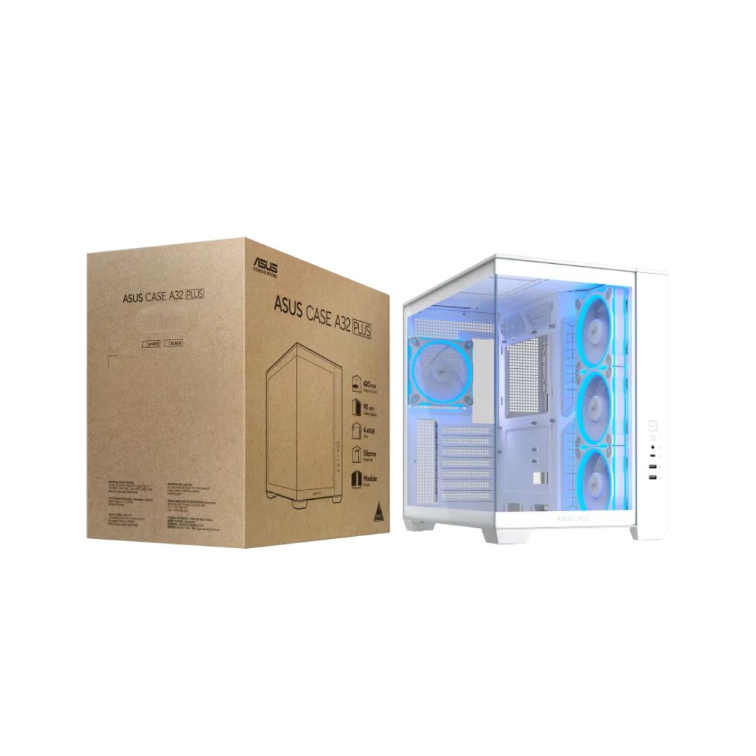 TJM ASUS A32 PLUS Case , 4 Fan ARGB - White