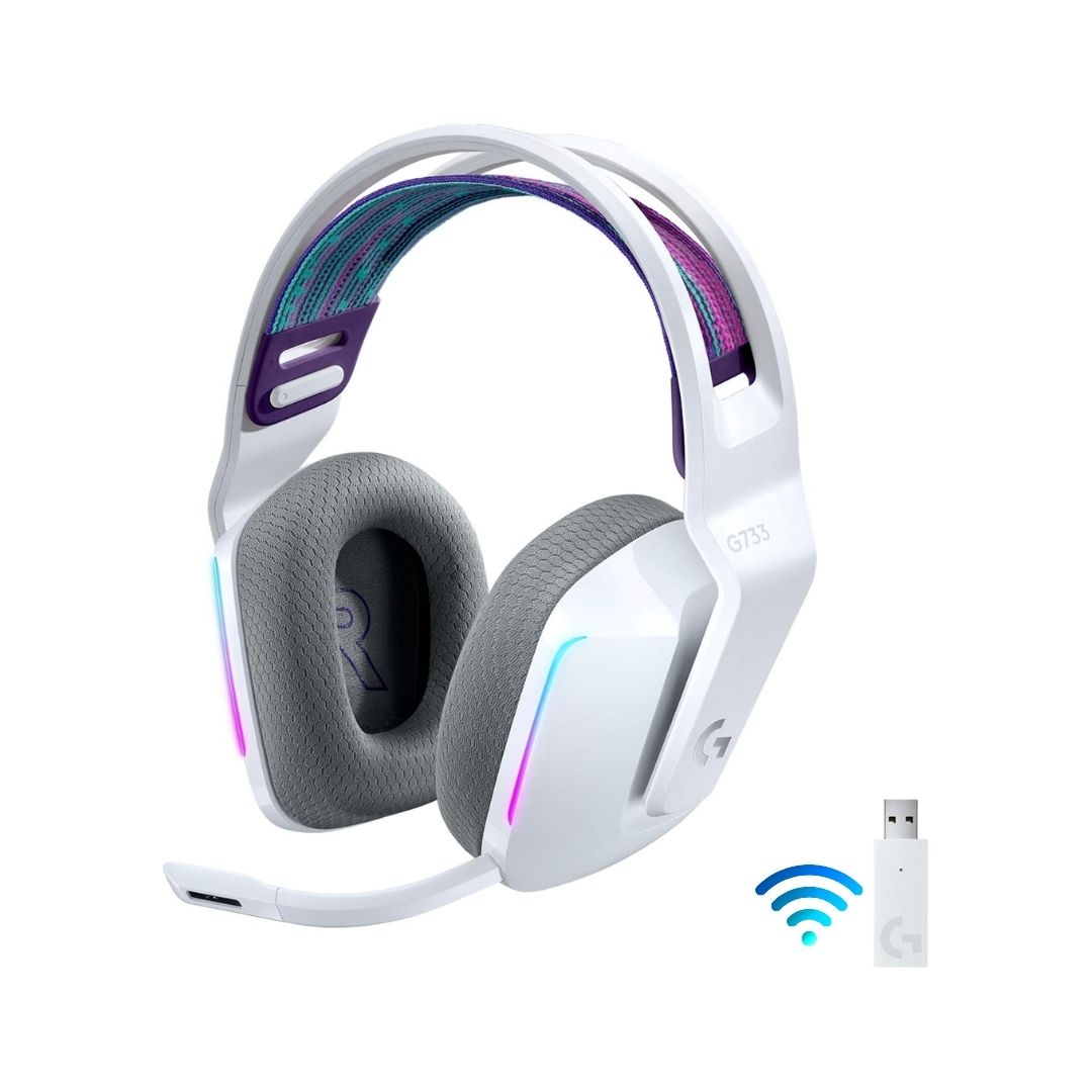 TJM Logitech G733 Lightspeed Wireless Gaming Headset - White