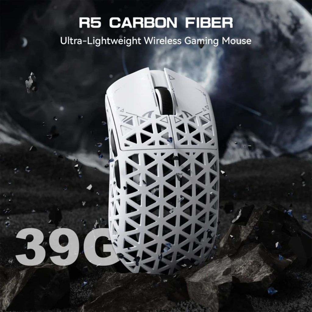 TJM ATTACK SHARK R5 Ultra Carbon Fiber Wireless 8K Gaming Mouse - White