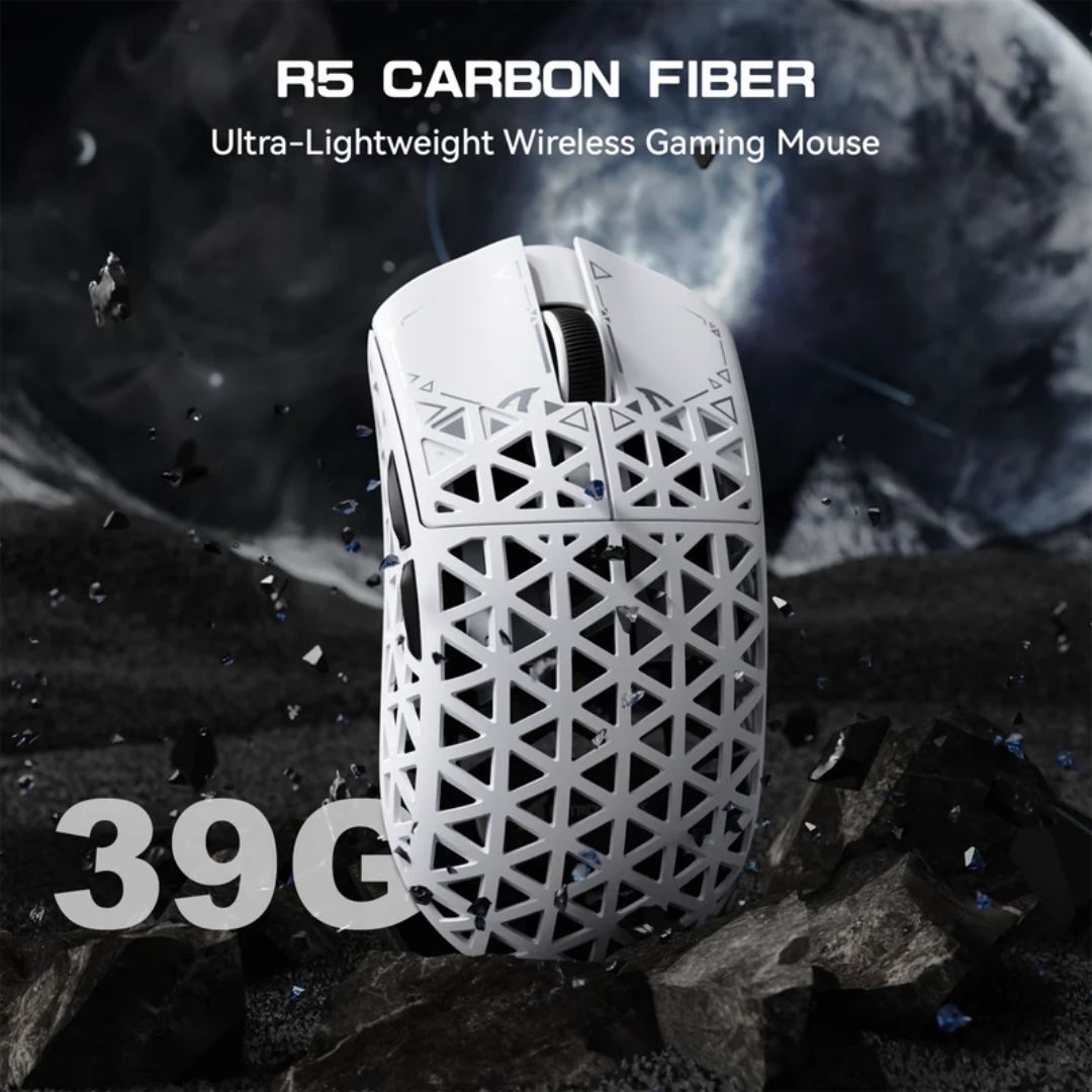 TJM ATTACK SHARK R5 Ultra Carbon Fiber Wireless 8K Gaming Mouse - White