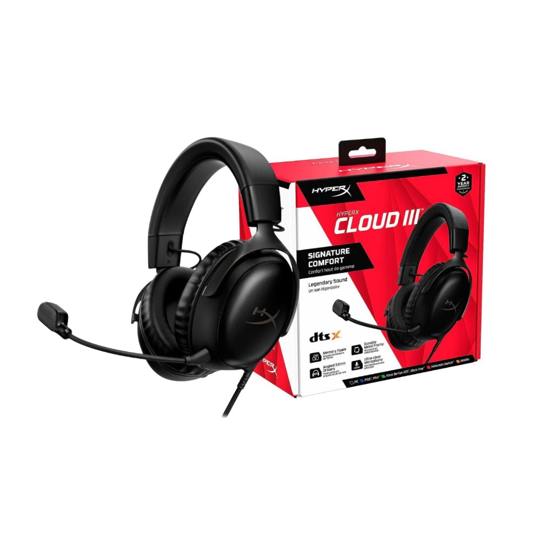 TJM HyperX Cloud III Wired Gaming Headset - Black