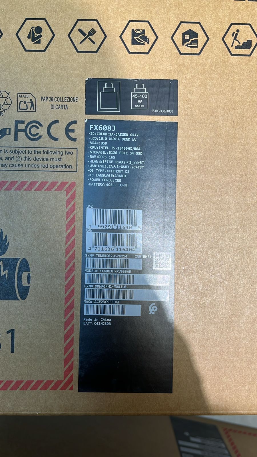 TJM ASUS TUF Gaming F16 FX608JH-RV033AR, Intel Core i5-13450HX, RAM 16GB, SSD 512GB, NVIDIA Geforce RTX 5050 8GB, 16.0 inch WUXGA 165Hz, Jaeger Gray