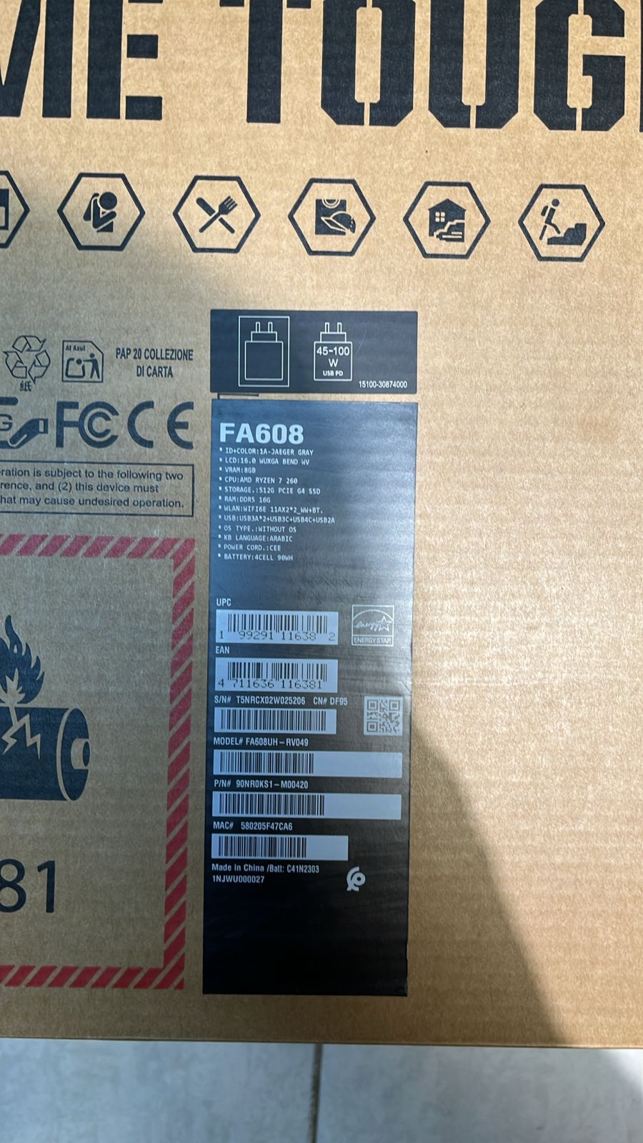 TJM ASUS TUF Gaming A16 FA608UH-RV049, AMD Ryzen 7-260, RAM 16GB, SSD 512GB, NVIDIA Geforce RTX 5050 8GB, 16.0 inch WUXGA 165Hz, Jaeger Gray
