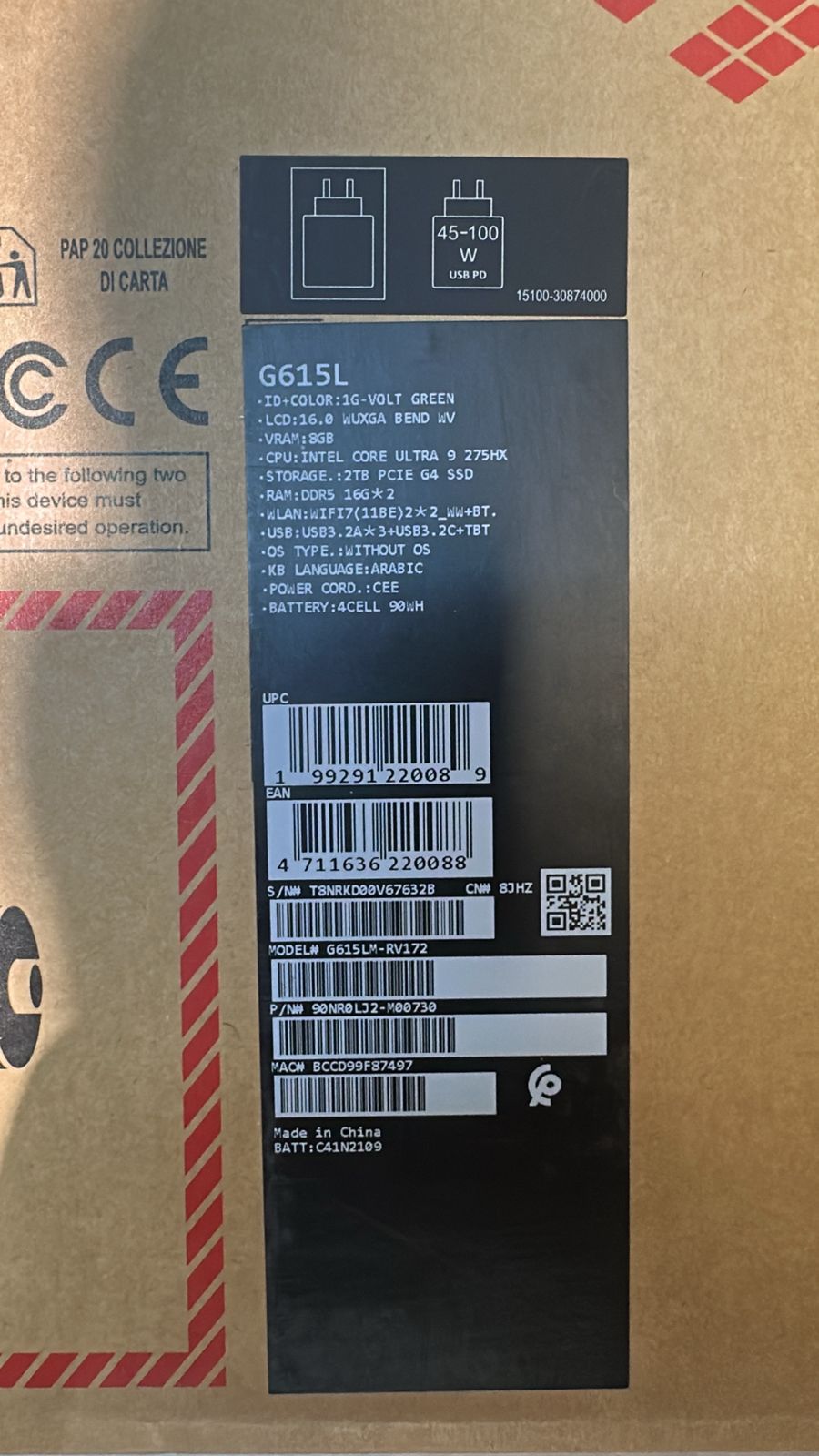 TJM ASUS ROG Strix G16 G615LM-RV172, Intel Ultra 9-275HX, RAM 32GB, SSD 2TB, NVIDIA RTX 5060 8GB, 16.0 Inch WUXGA FHD+ 165Hz, Volt Green
