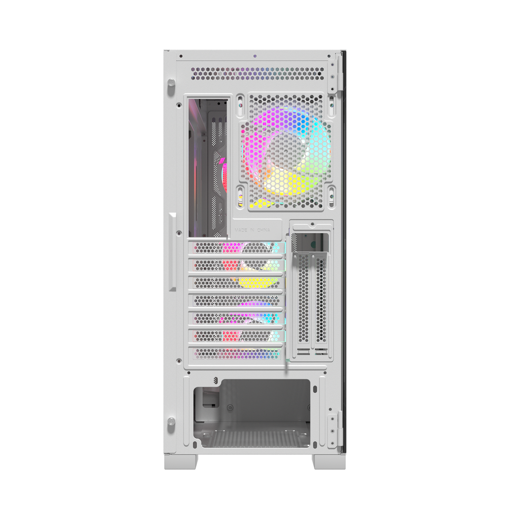 TJM Raptor 290-XL ARCTIC HAWK RGB Mid Tower Case - White