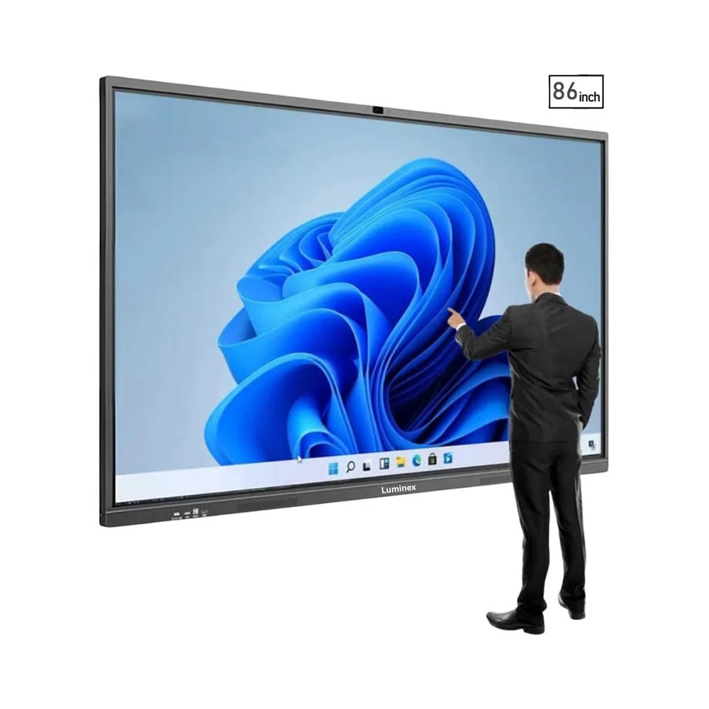 TJM Luminex 86-Inch 4K UHD & AI Built-in Camera Smart Interactive Whiteboard, Android 15.0, RAM 16GB, Storage 256GB