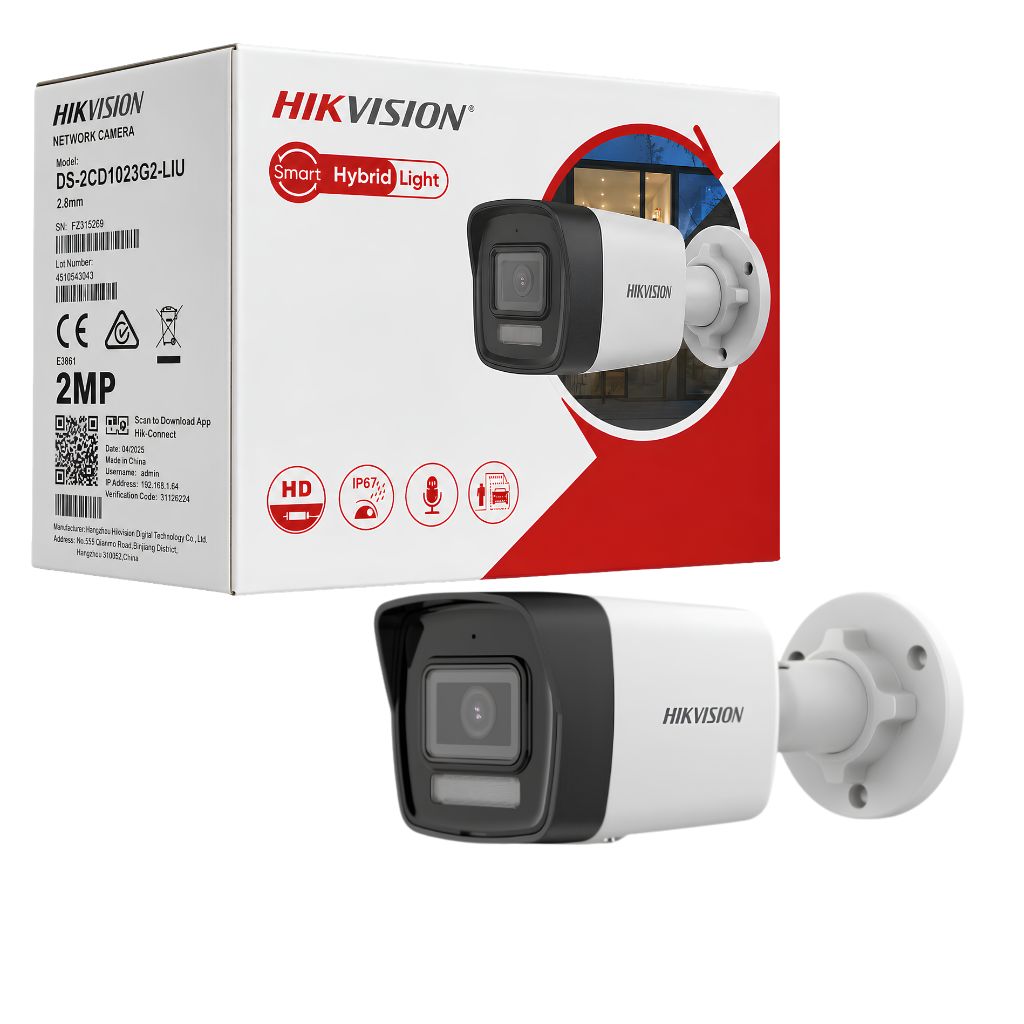 TJM Hikvision DS-2CD1023G2-LIU 2 MP Smart Hybrid Light Fixed Bullet Network Camera