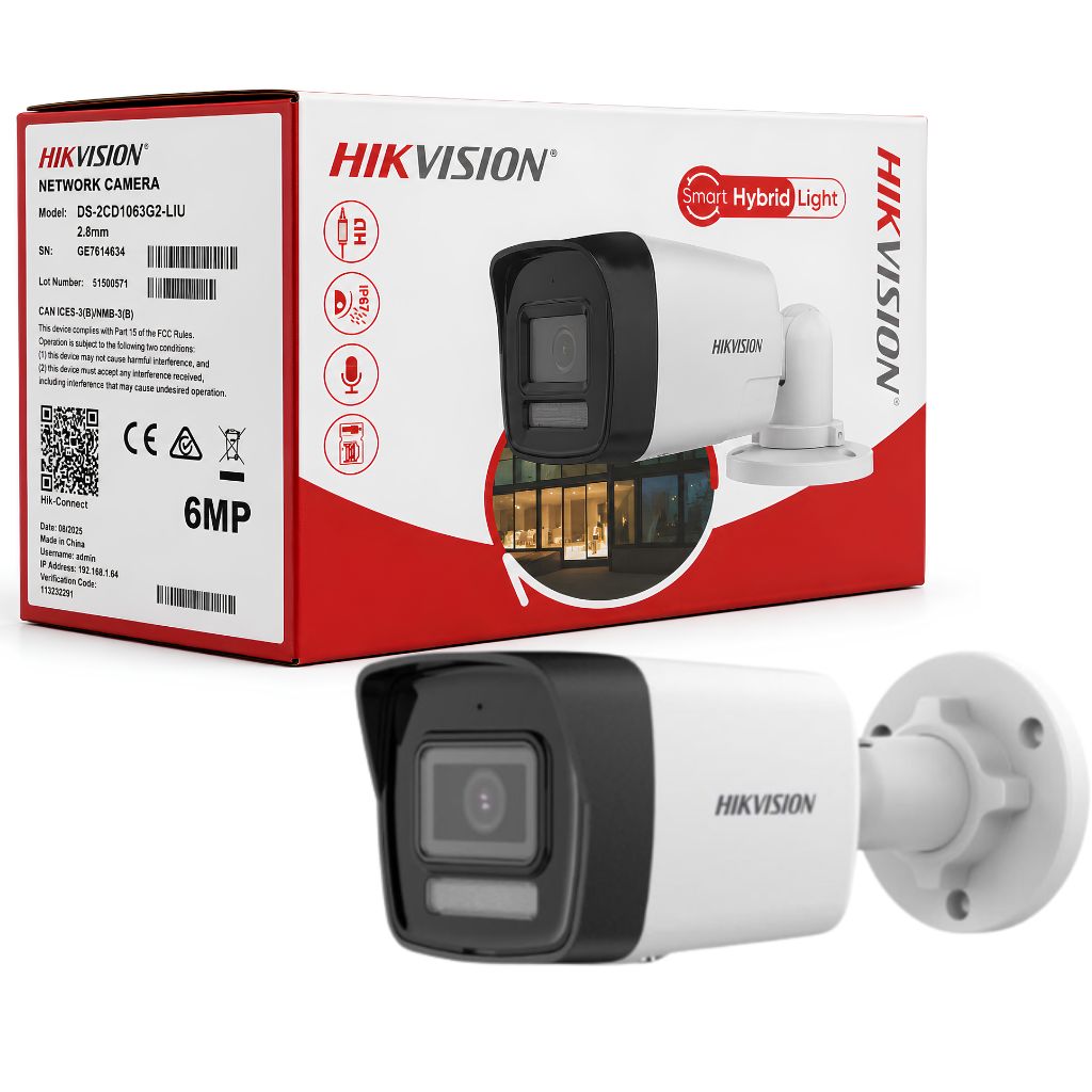 TJM HIKVISION 6MP ( IP ) 1080 DS-2CD1063G2-LIU Audio 2.8 mm Outdoor