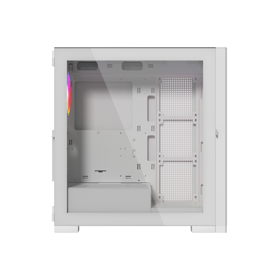 TJM Raptor 290-XL ARCTIC HAWK RGB Mid Tower Case - White
