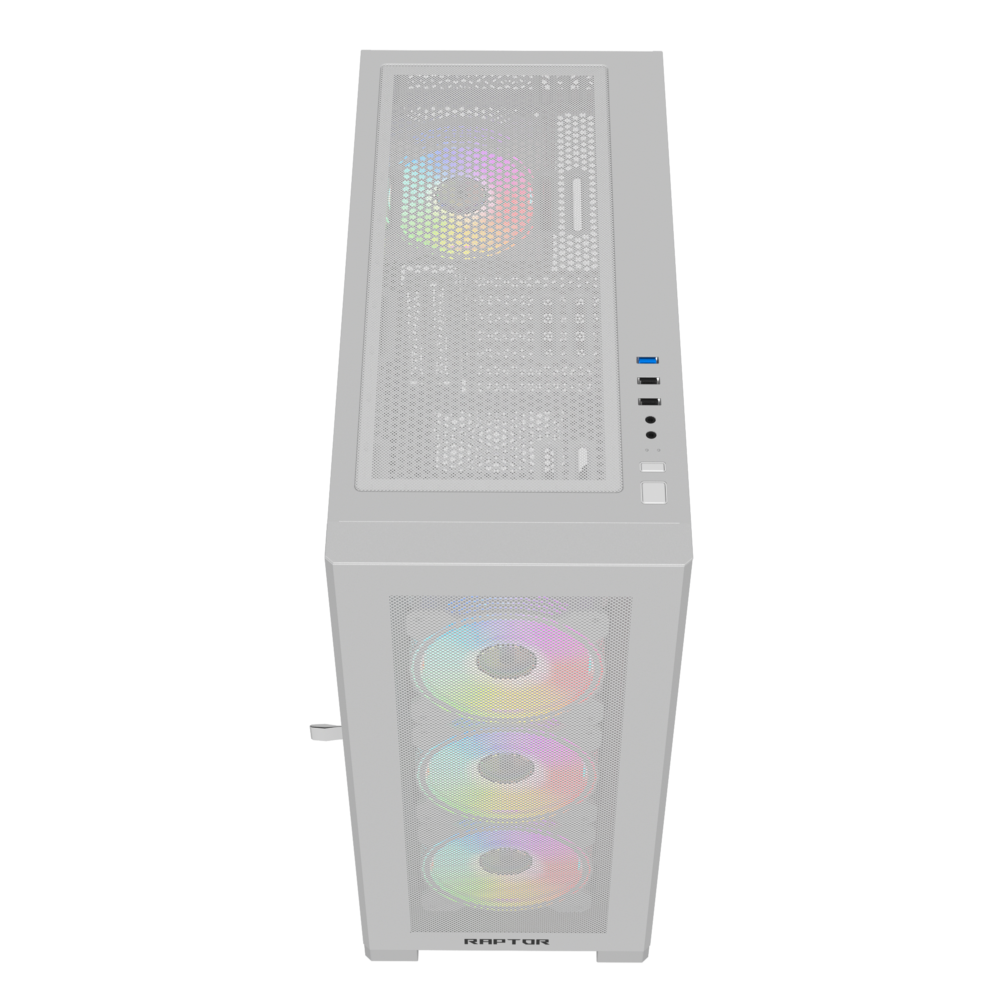 TJM Raptor 290-XL ARCTIC HAWK RGB Mid Tower Case - White