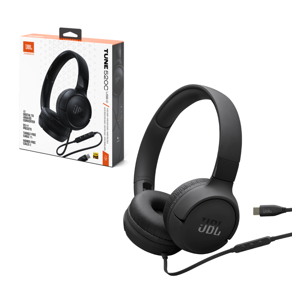 TJM JBL Tune 520C USB-C Hi-Res Wired On-ear headphones - Black