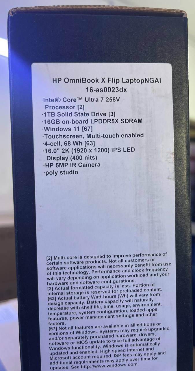 TJM HP OmniBook X Flip 16-AS0023DX, Intel Core Ultra 7-256V, RAM 16GB, SSD 1TB, Intel Arc 140V, 16.0 Inch IPS WUXGA FHD+ Touch, Eclipse Gray