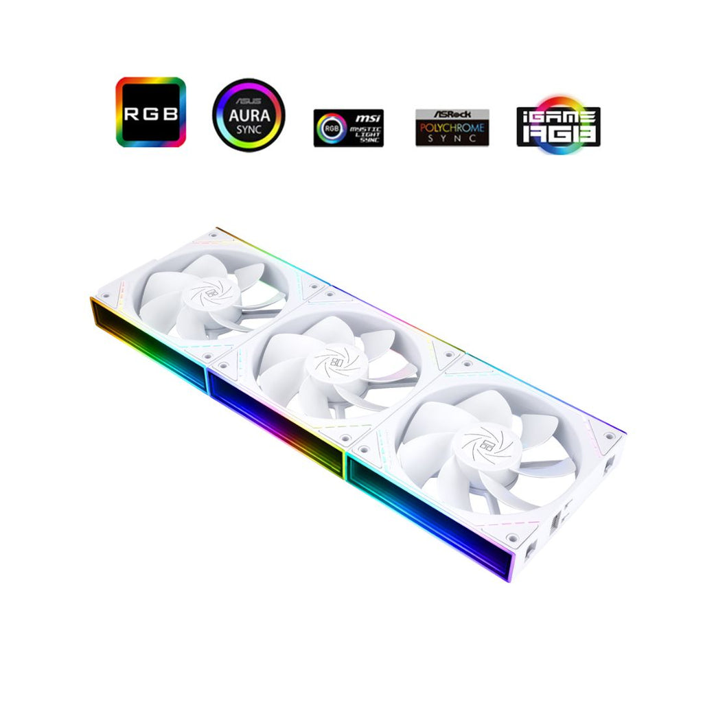 TJM Thermalright TL-M12QR X3 Reverse Fan Kit 120mm 3 Fan ARGB - White